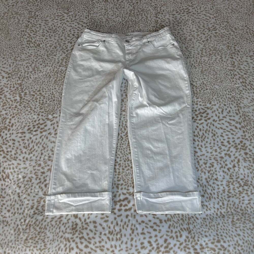 Style & Co Curvy Capri White Denim Jeans size 32